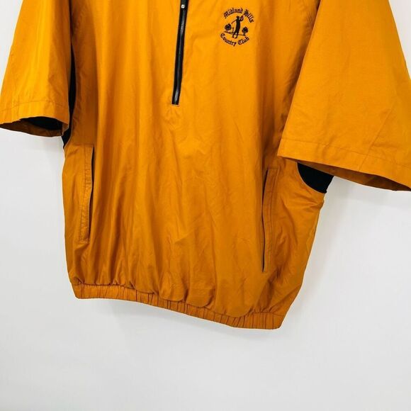 Footjoy Dryjoys Golf Windbreaker Jacket Orange Polyester Half Zip Men's Large - Picture 5 of 8